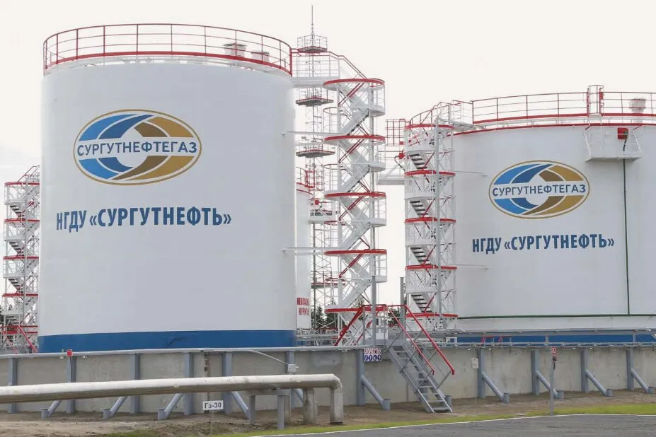 Oil storage tanks at a field in Russia's western Siberia operated by producer Surgutneftegaz.