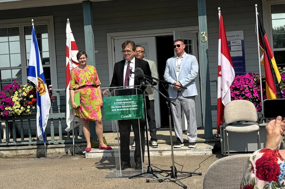 Canada's minister of energy and natural resources, Jonathan Wilkinson at July's hydrogen funding announcement.
