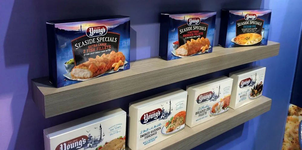 A collection of Young's Seafood's frozen branded range targeted at the US market.