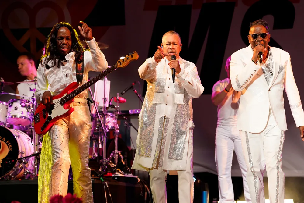 Når mange velger gladlåten «September» med Earth, Wind and Fire på Spotify, er det gode vibber på børsene dagen etter, viser statistikken. Syttitallsstorhetene her avbildet i juni i fjor.