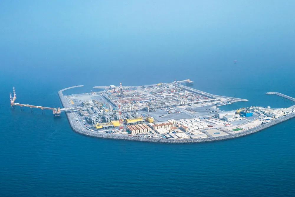 An artificial island at a key Adnoc's offshore field.