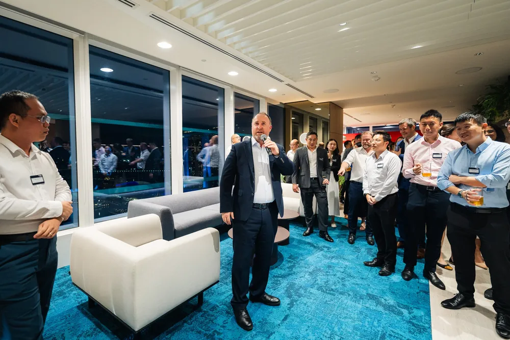 Stephenson Harwood partner and head of Asia-Pacific Gregg Johnston addresses guests.