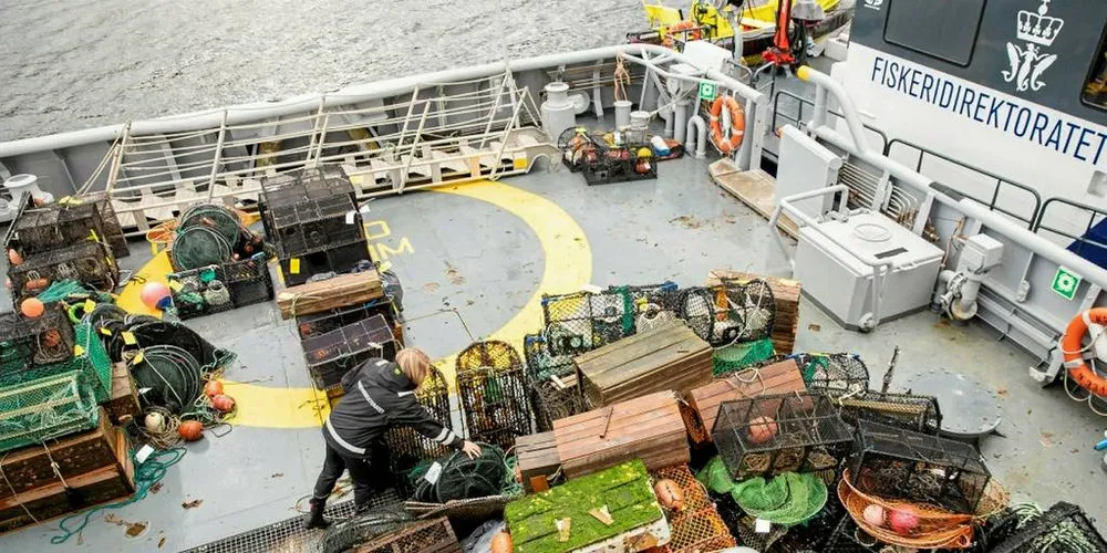 BESLAG: I ein fellesaksjon blei store mengder ulovlege reiskap beslaglagt i Sunnhordland.Foto: Vegard Oen Hatten/Fiskeridirektoratet