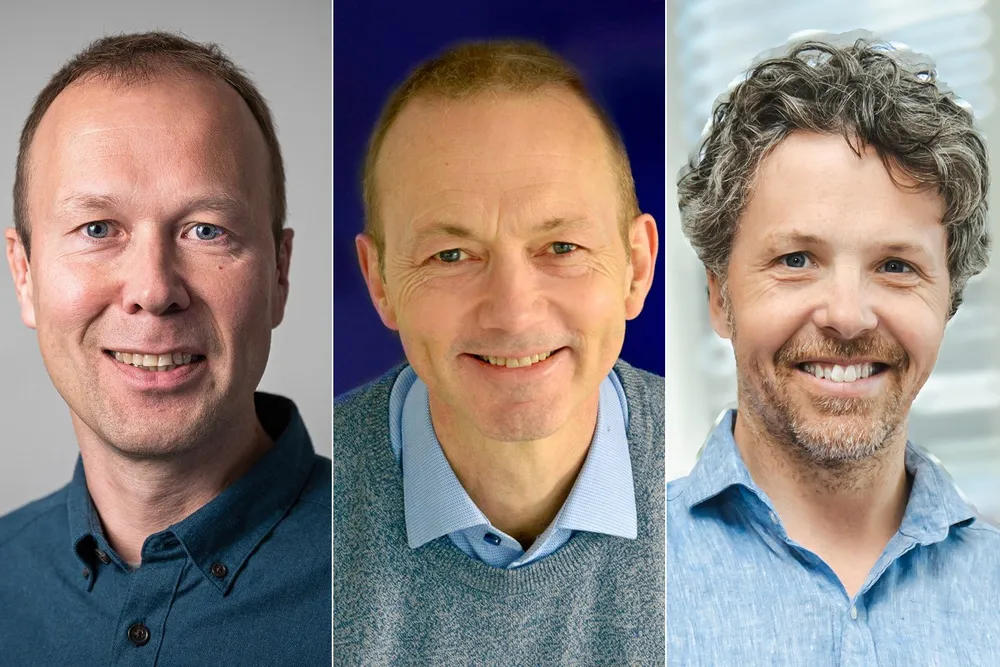Nettsjef i Noranett Andøy, Terje Heggelund Andreassen (til v) og daglig leder i Elmea, Pål Martinussen (midten) forklarer årsaken til en vesentlig økning i kile-kostnader i fjor. Samtidig forteller daglig leder i Elvenett, Jonas Hertel, hvordan de har lykkes med å redusere sine.