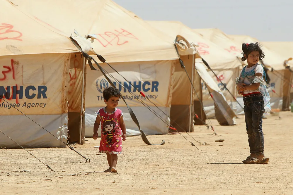 EU vurderer flyktningleirer utenfor Europa. Her fra en FN-leir for syriske flyktninger i Mafraq i Jordan. Foto: Ali Jarekji/Reuters/NTB Scanpix