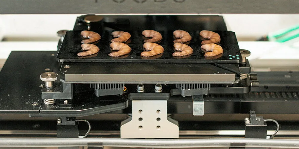 Steakholder Foods’ plant-based, 3D-printed shrimp.