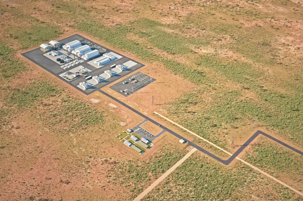 A computer-generated image of the Whyalla green hydrogen project.