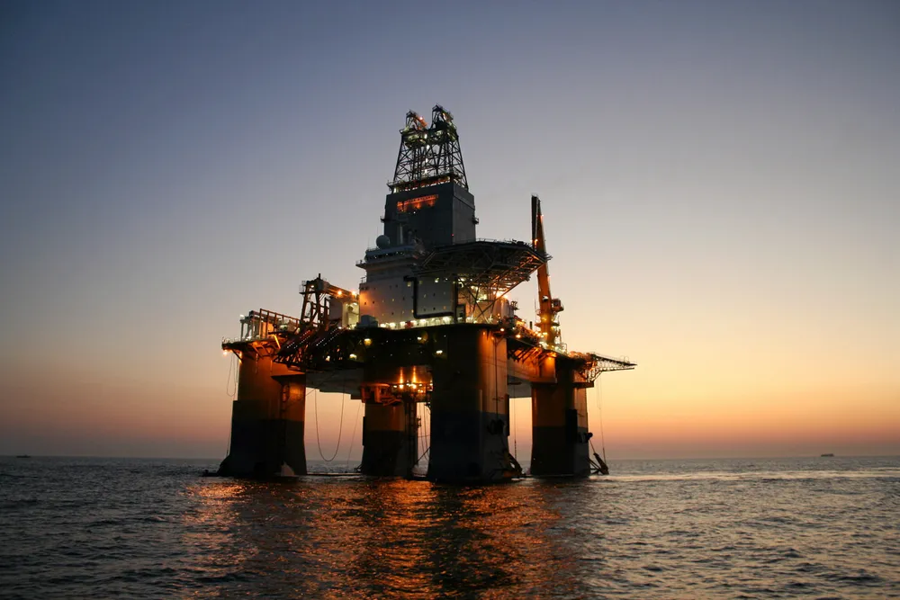 Big hit: a drill stem test on Total's Luiperd-1X well off South Africa, drilled by Odfjell Drilling's semisub Deepsea Stavanger
