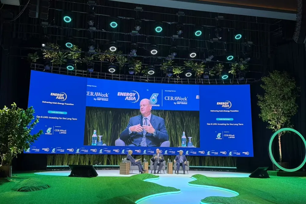 ConocoPhillips chairman and chief executive Ryan Lance speaking at Energy Asia 2025 in Kuala Lumpur Wednesday