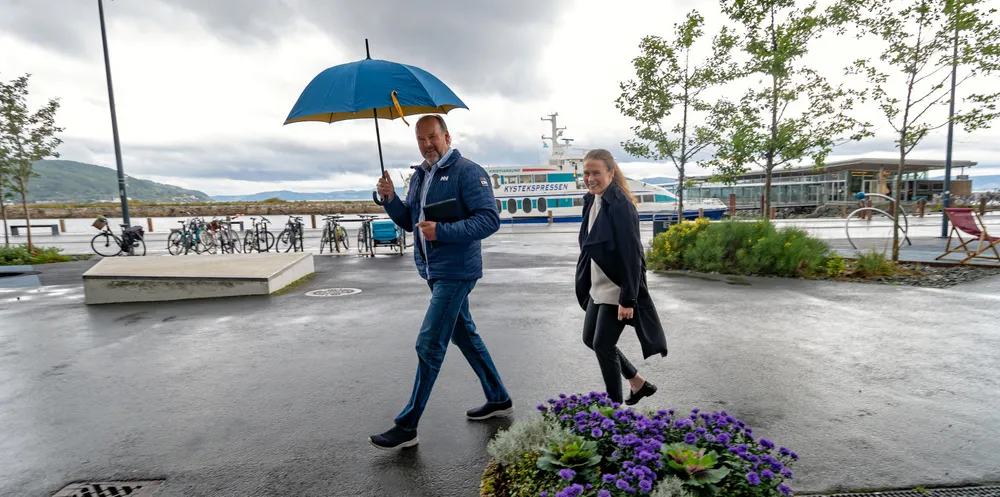 Steinar Ludvigsen gründer av Seabed og forretningsutvikler Siri Aarland på vei til strategimøte med Sintef Ocean i Trondheim.