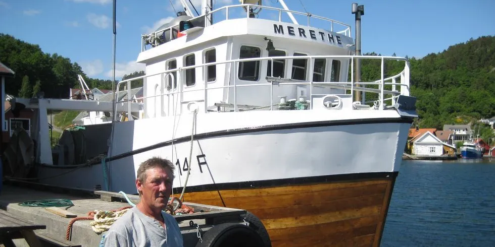 Yrkesfisker Thor Gunnar Olsen fra Abelnes i Flekkefjord har fått mest av bergnebb i sin tredje sesong på leppefiske. I begynnelsen av november gjenopptar han satsingen på reketråling med kystfiskebåten ”Merethe”.