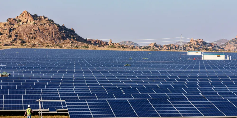 A solar array in India's Karnataka state. Power costs increased by half in the Indian sector.