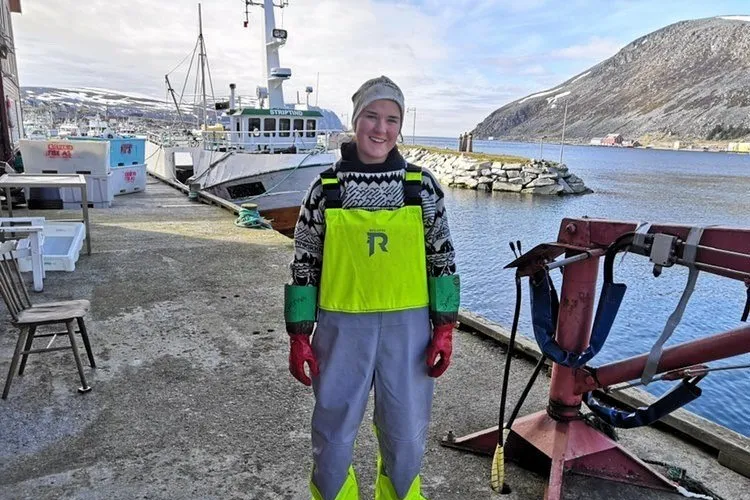Emma Krogh Pedersen er sjarkfisker fra Kjøllefjord. Her fra 2021.