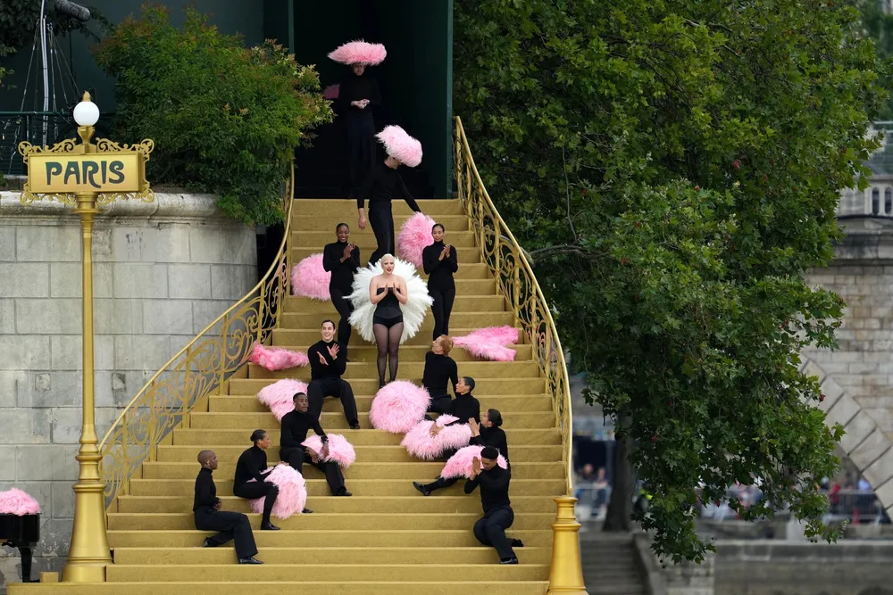 Lady Gaga and performers prepare for the opening ceremony of the Paris 2024 Olympics.