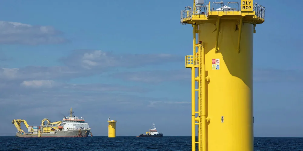 The five GBFs for the Blyth Offshore Demonstrator Project are in place and cable works by VBMS have started.