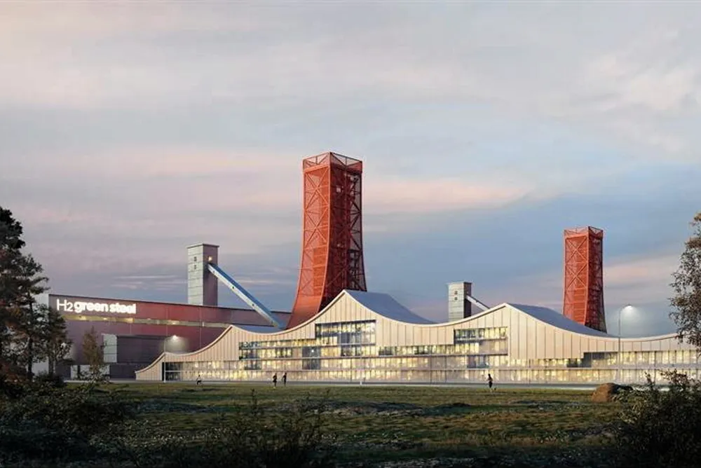Projection of H2 Green Steel's mill in Boden, Sweden.
