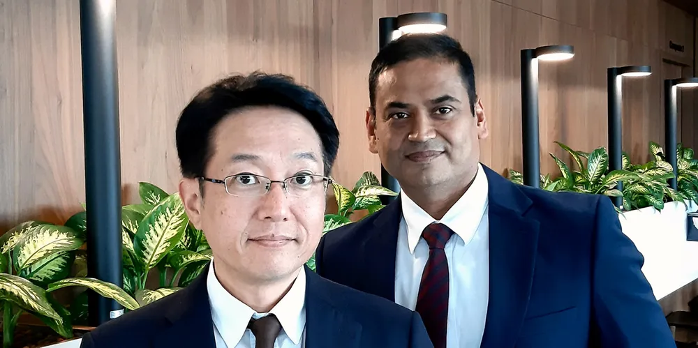 MMSL managing director Endo Tomohiro (left) and MaruFleet Management general manager Arvind Singh.