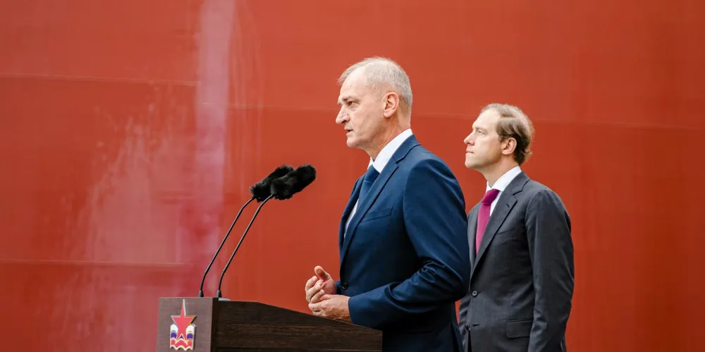 Igor Tonkovidov (left) is CEO of Sovcomflot. He is seen here with Denis Manturov, deputy prime minister of the Russian Federation.