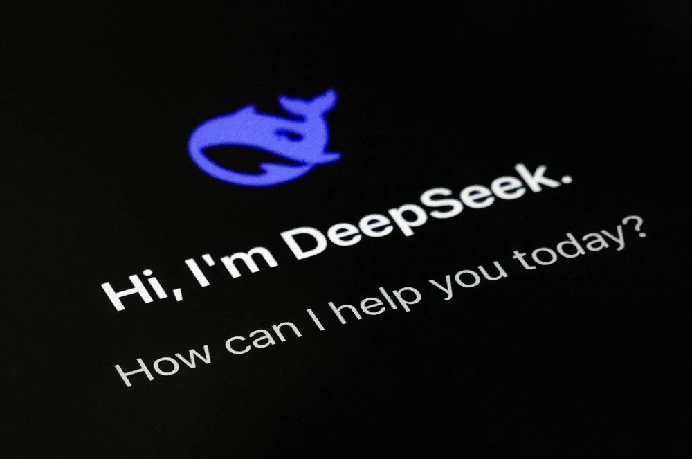 The DeepSeek app on a smartphone screen. The Chinese newcomer casts doubt on level of power needed for AI.