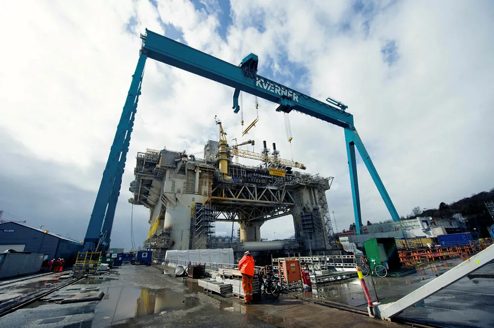 Revenue rise: Njord A platform upgrade at Kvaerner Stord yard