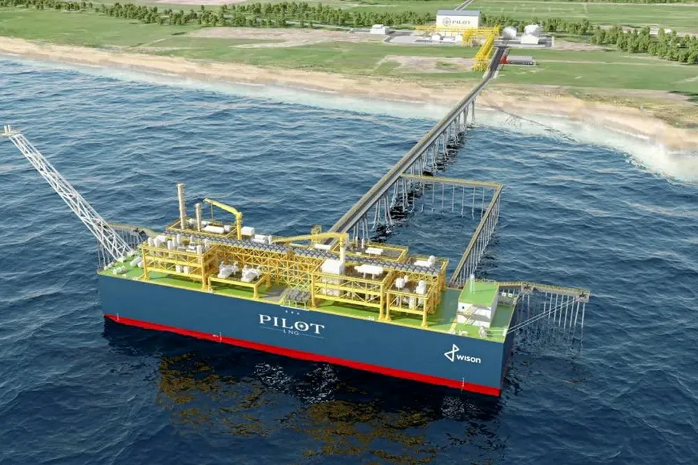 Plans : an artist's impression of the Galveston LNG Bunker Port project