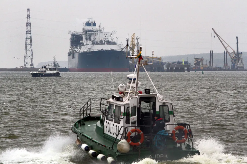 Diversification: the Independence floating storage and regasification unit, that supplies LNG to Lithuania and other Baltic states, docked in the port of Klaipeda.