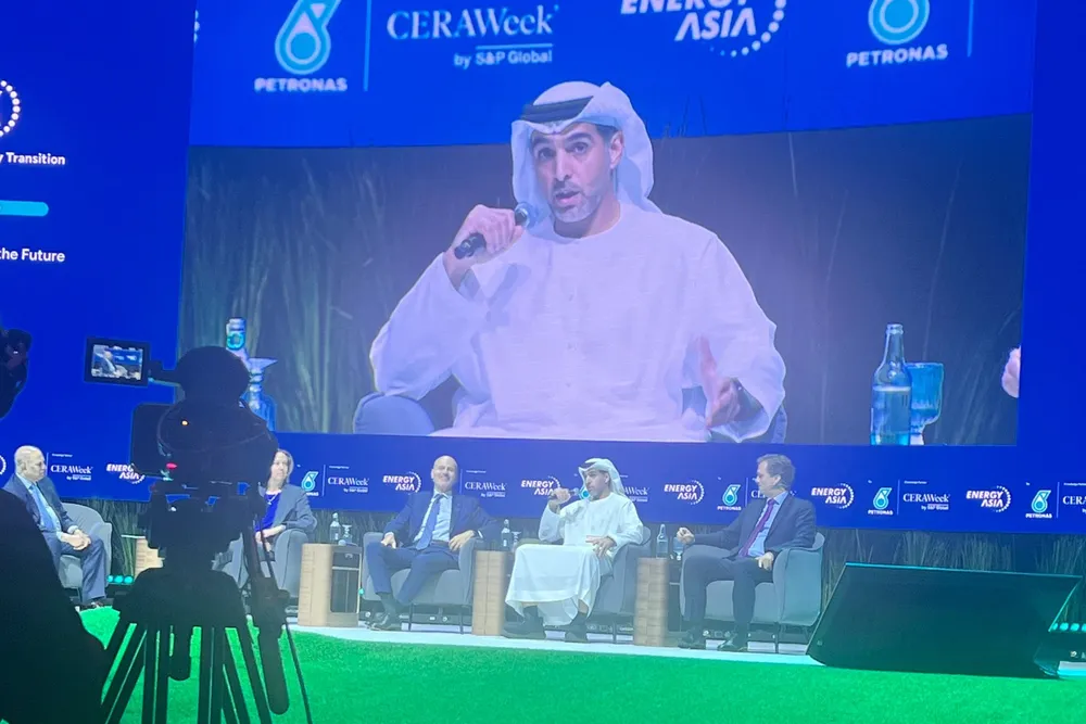 Mubadala Energy's chief executive, Mansoor Al Hamed, speaking at the Energy Asia 2025 conference in Abu Dhabi.