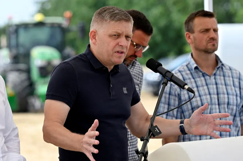 Slovakia's Prime Minister Robert Fico speaks on 8 July, 2024, almost two months after an assassination attempt on him.