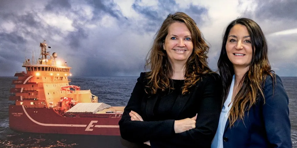 Eidesvik Offshore CFO Helga Cotgrove (left) and CEO Gitte Gard Talmo.