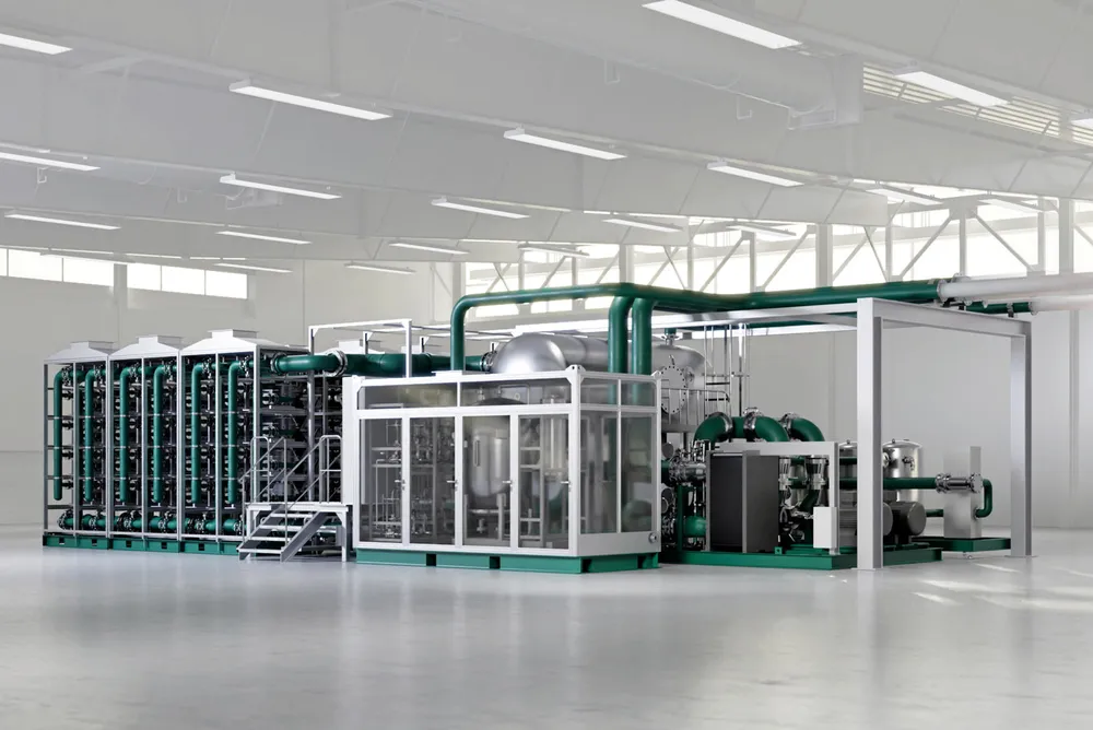 A computer-generated image of the 10MW modular hydrogen platform.