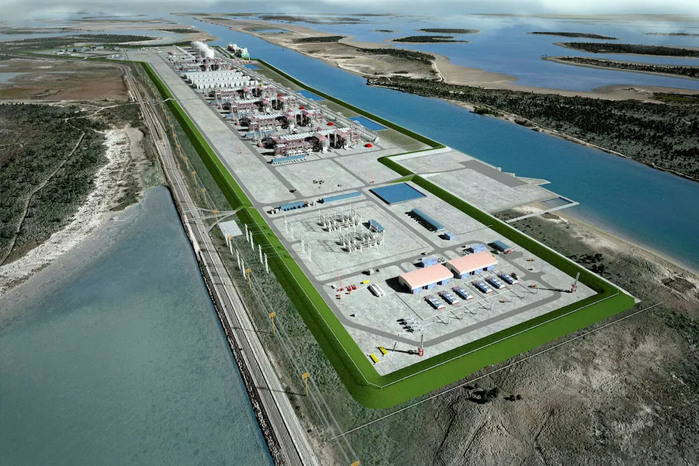 Artist's impression: Plans for the Rio Grande LNG facility planned for southern Texas