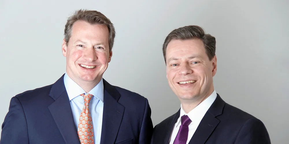 Christian Speer (left) and Jens Dose are looking for partners to expand MM Warburg's shipping operation.