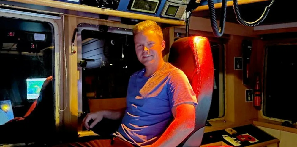 Skipper Martin Andreas Grytten om bord på «Kap Farvel».