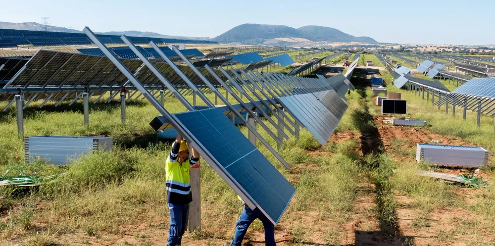 Construction of Statkraft's El Yarte solar array in Spain.