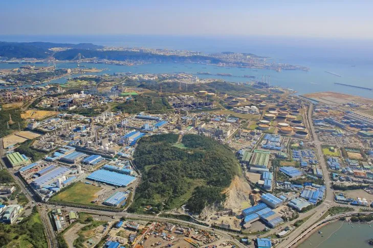 An aerial image of the Ulsan Mipo National Industrial Complex