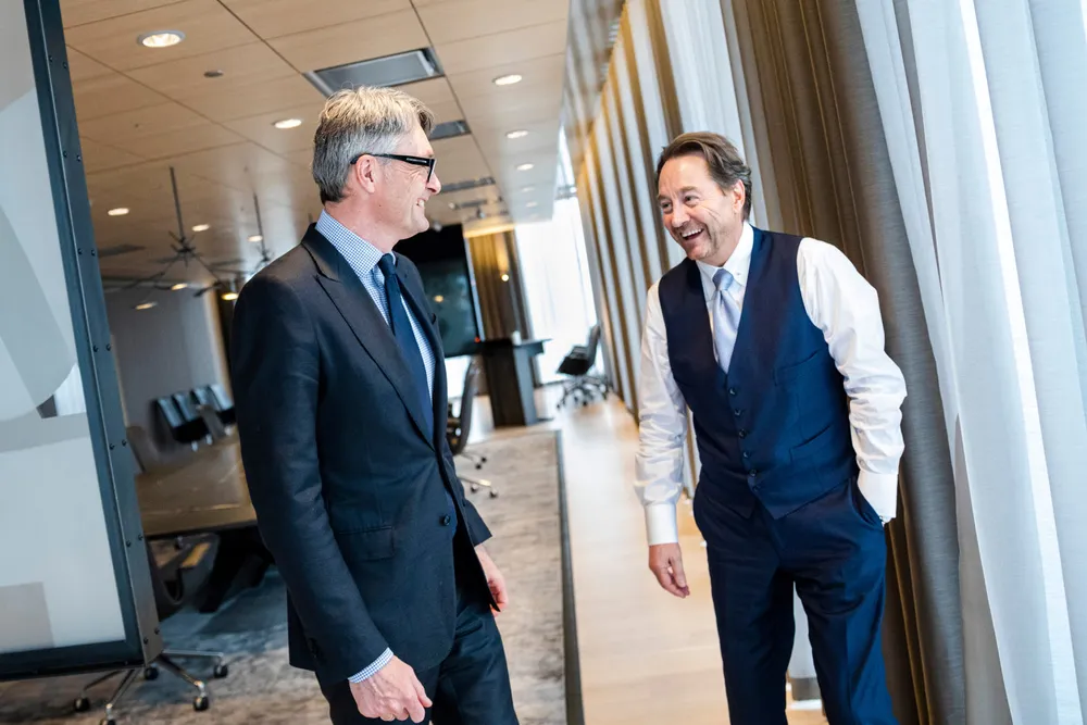 Ett av de spørsmålene Kjell Inge Røkke oftest har stilt er «Hva er svaret»? ifølge Aker-sjef Øyvind Eriksen (til venstre).