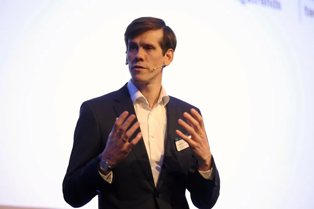 Administrerende direktør Benjamin Golding i Arendals Fossekompani kan konstatere at IT-selskapet Volue nå er verdsatt til 6 milliarder kroner.