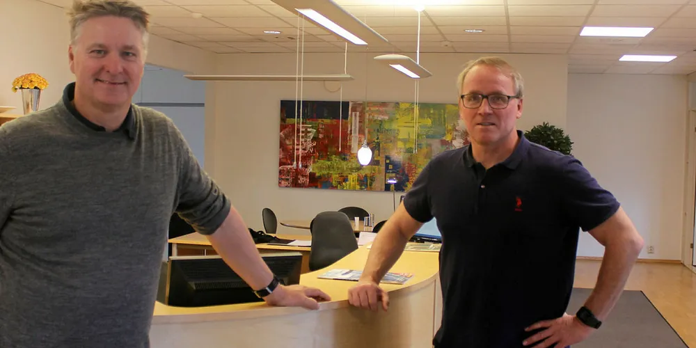 From the left to right: Marius Hægh and Sondre Høidalen of Billund Aquaculture Norway