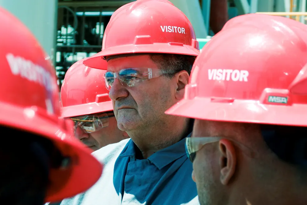 Welcomes new players: Israel’s Energy Minister Israel Katz tours Chevron’s Leviathan gas platform in August 2023.