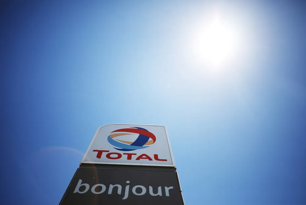 Talks: the logo of French oil and gas company Total is seen above a petrol station in Cape Town, South Africa