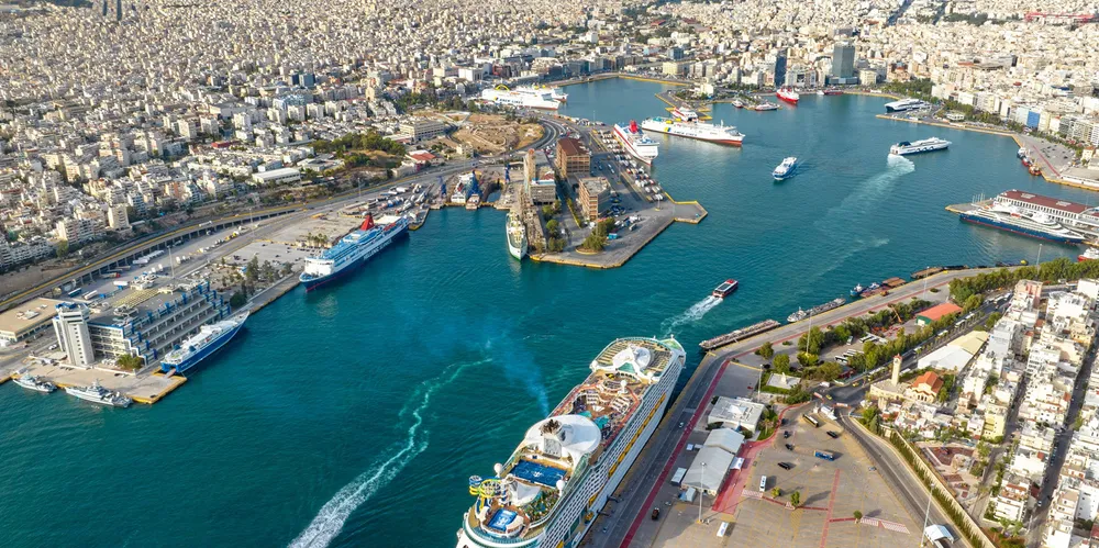 A general view of the Piraeus port.
