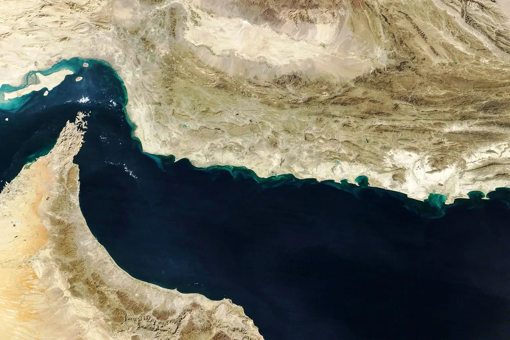 The Gulf of Oman and the Makran region in southern Iran and southwestern Pakistan, and the Strait of Hormuz.