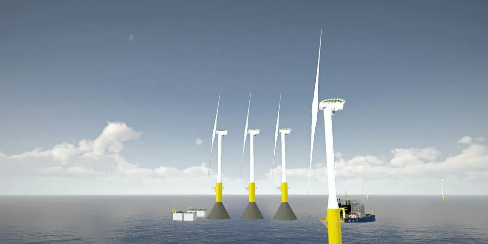 A rendering of Seawind turbines