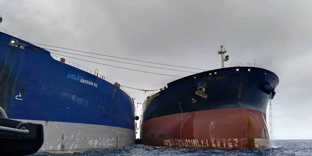 Malaysian authorities detained two tankers over a suspected unauthorised transfer of oil.