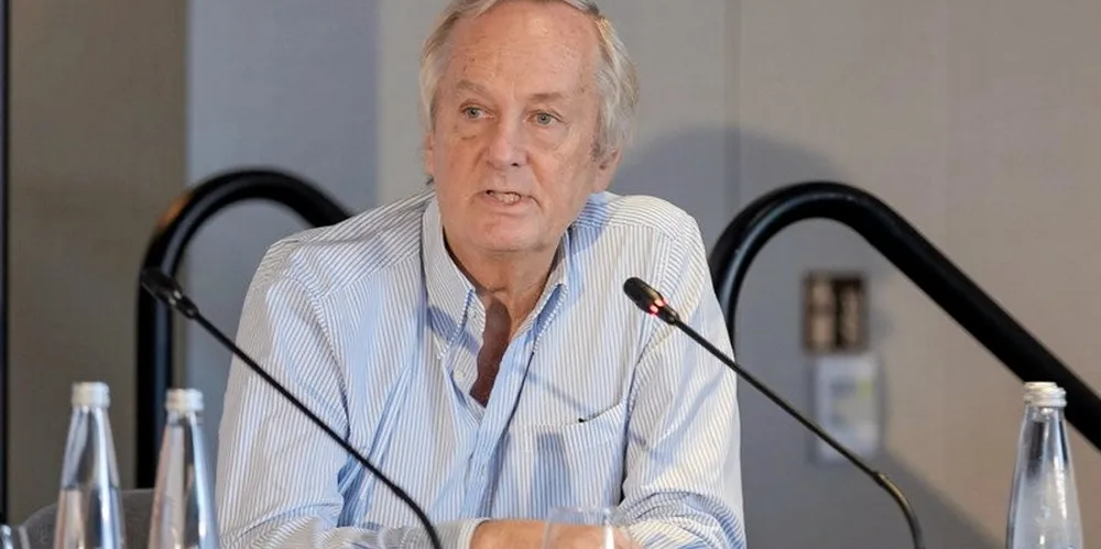 TMS Group founder George Economou speaks at the Capital Link Maritime Leaders Summit. The event was held during Posidonia 2022.
