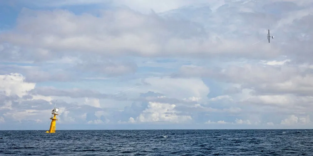 The Makani kite offshore.