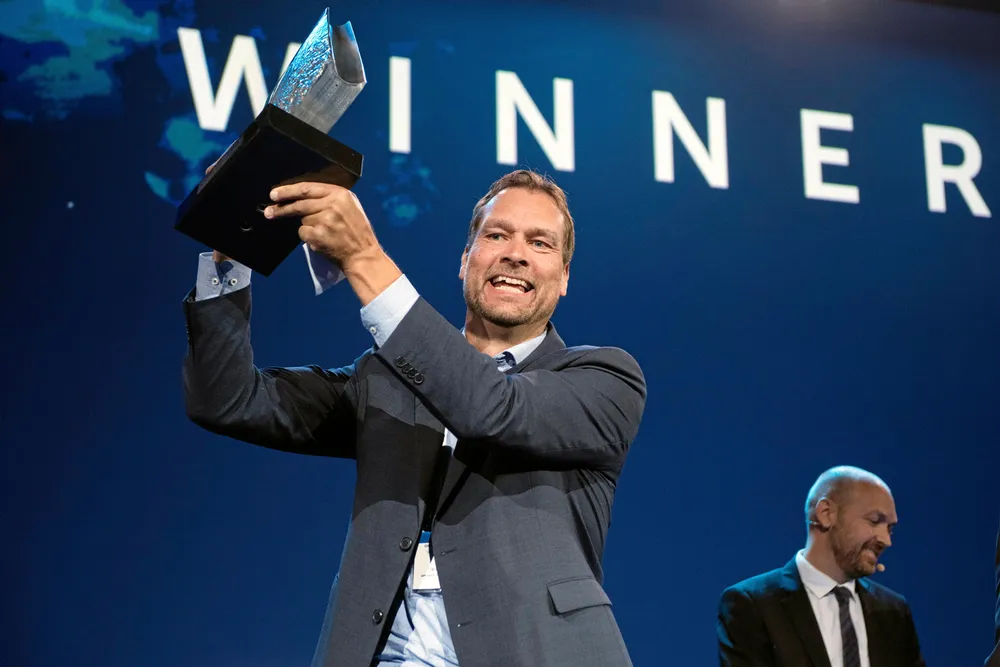 Flashback: Typhonix chief executive Ole Jorgen Engelsvoll receives the ONS SME Award at ONS 2018