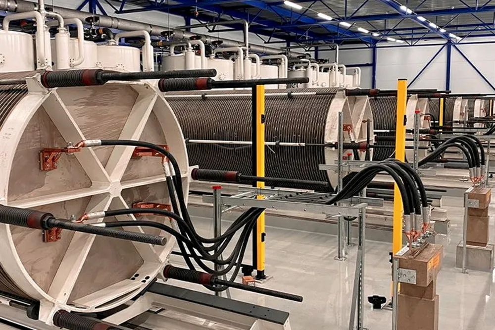 Electrolysers at Ovako's Hofors steel mill.