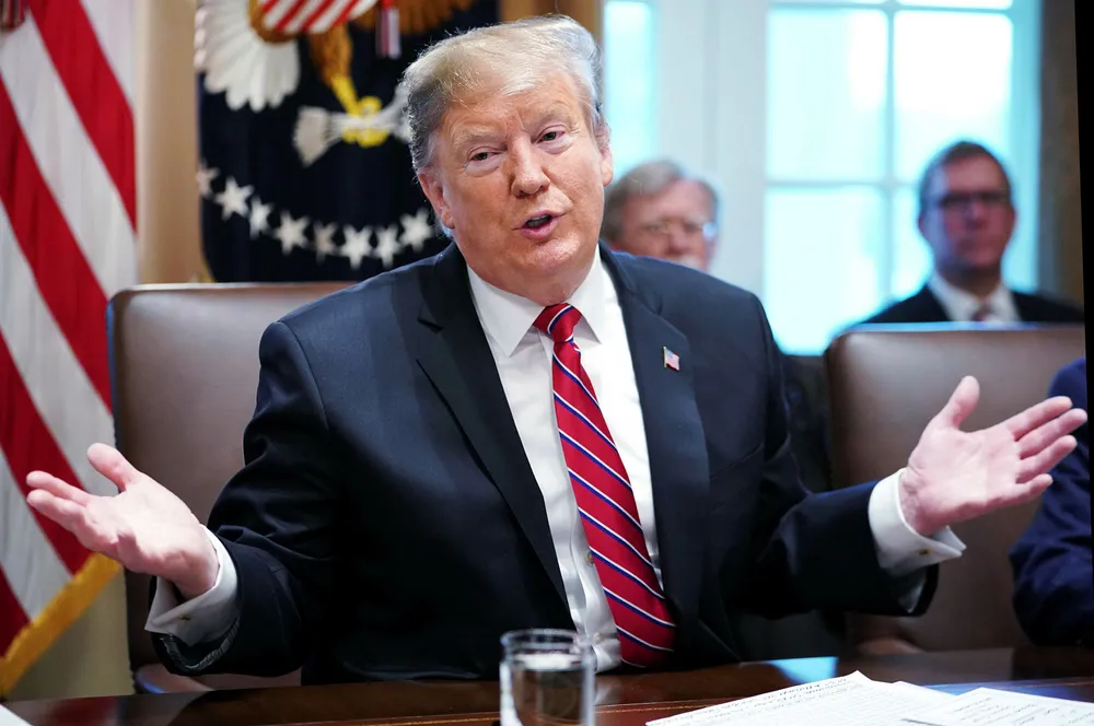 USAs president Donald Trump er ikke fornøyd, men han tviler på at det blir en ny «shutdown». Her under et regjeringsmøte i Det hvite hus tirsdag.