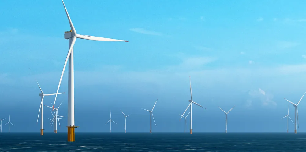 CGI of Floventis' planned Llŷr floating wind arrays off Wales